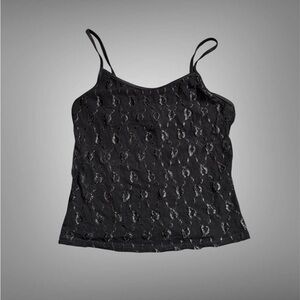 Frederick's of Hollywood Black Lace Spaghetti Strap Cami